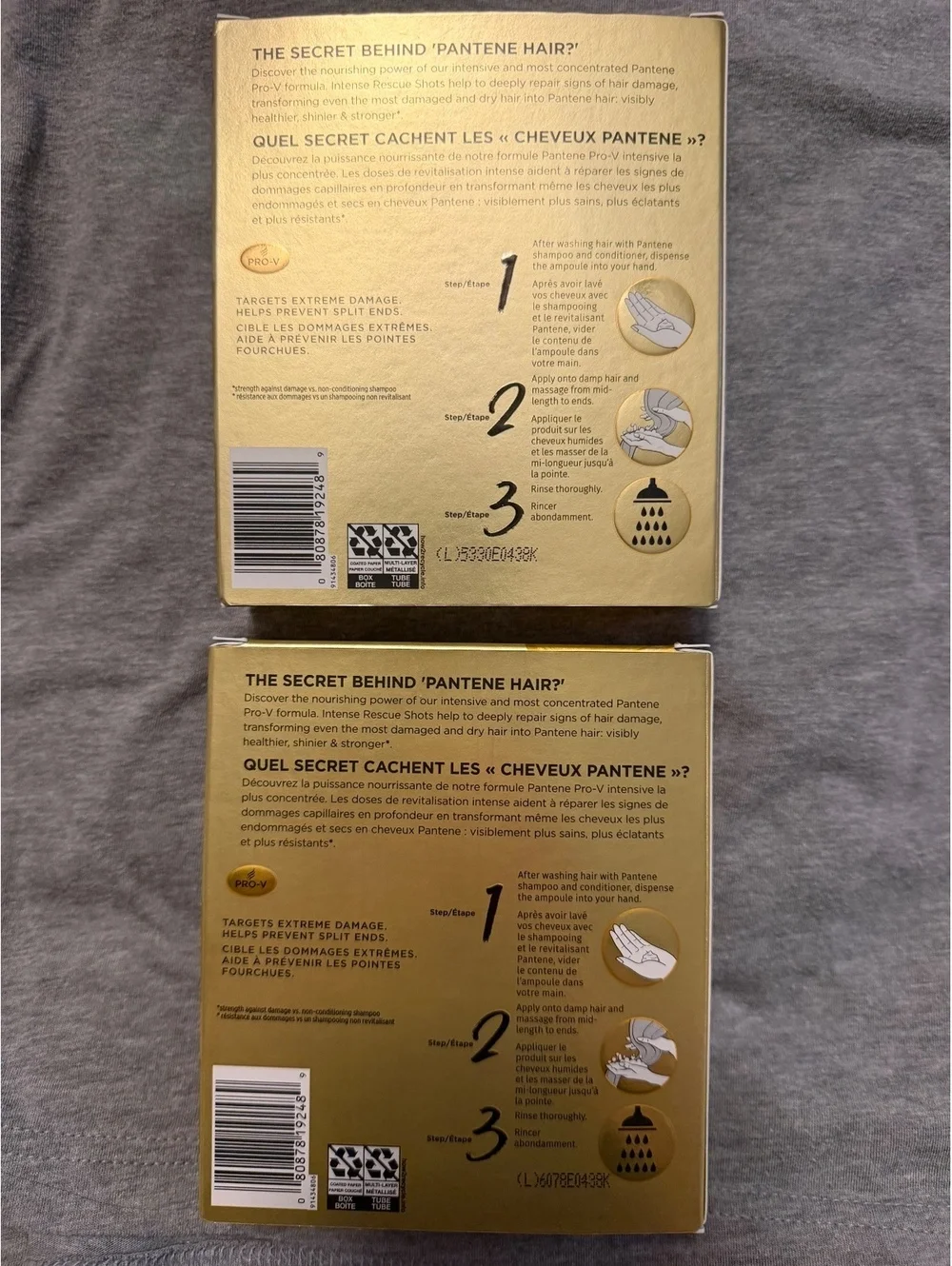2 NIB Pantene Miracle Rescue Intense Rescue Shots Hair Mask 4 Coumt in each box